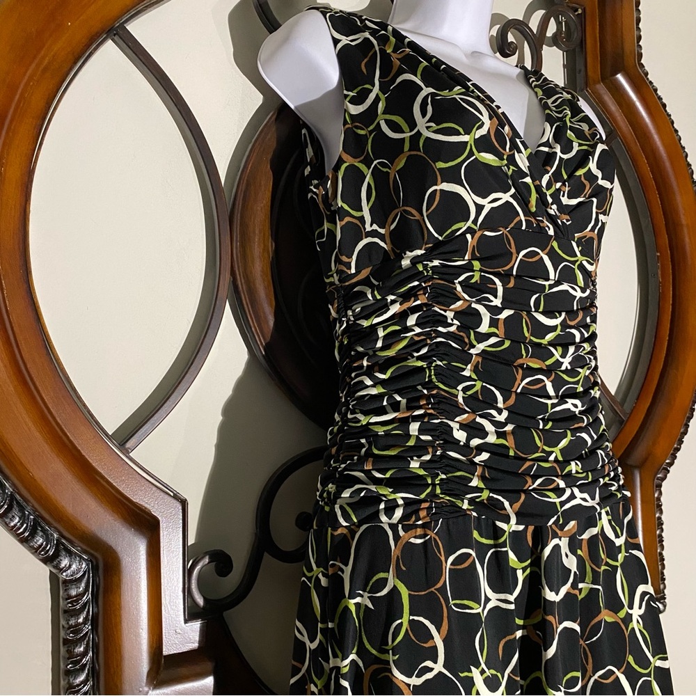Maggie Boutique Sleeveless Black Print Dress